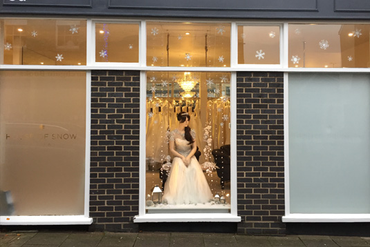 Bridal Shop Christmas Window design